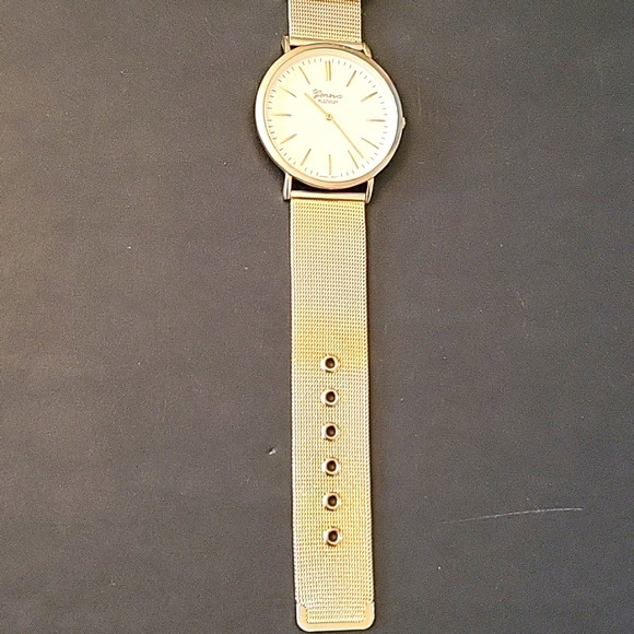 Statement Watch, Gold-tone, Large White Face, Roman Numerals, Japan Movement - Picture 4 of 12
